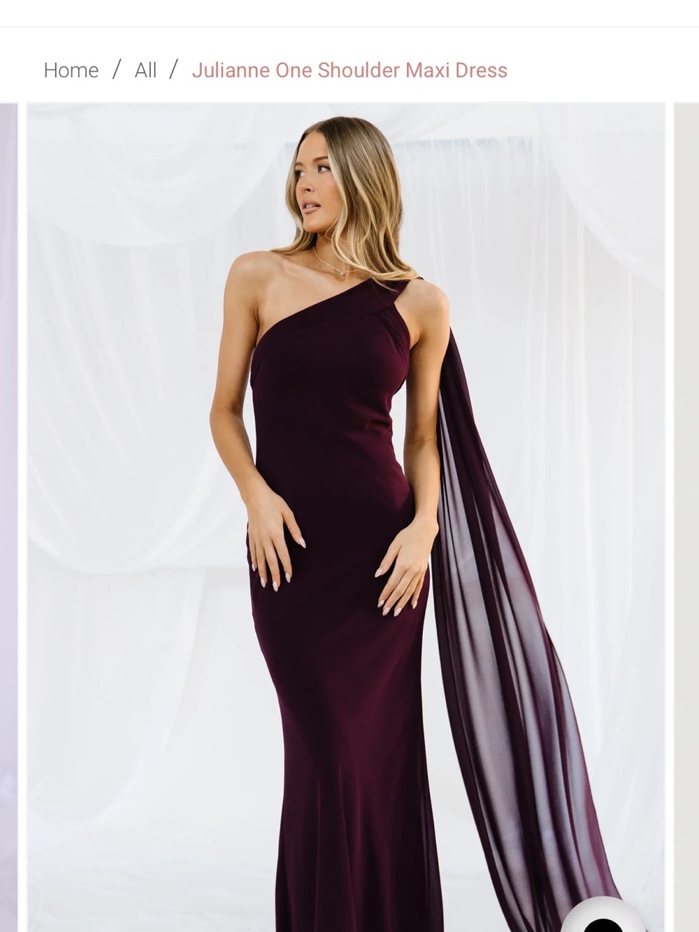 Baltic Born One-Shoulder Plum Maxi Gown